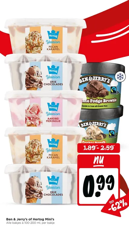 Aanbieding: Ben & Jerry's of Hertog Mini's