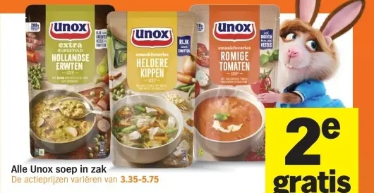 Aanbieding: Unox soep in zak