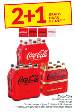 Aanbieding: Coca-Cola 2+1  GRATIS NAAR KEUZE