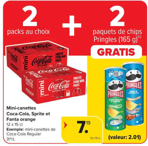 Offre: Mini-canettes Coca-Cola, Sprite et Fanta oran
