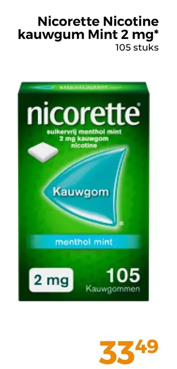 Aanbieding: Nicotine kauwgum Mint 2 mg
