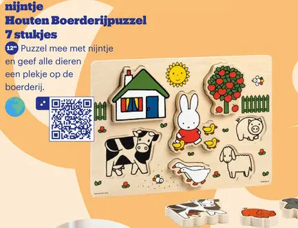 Aanbieding: nijntje Houten Boerderijpuzzel