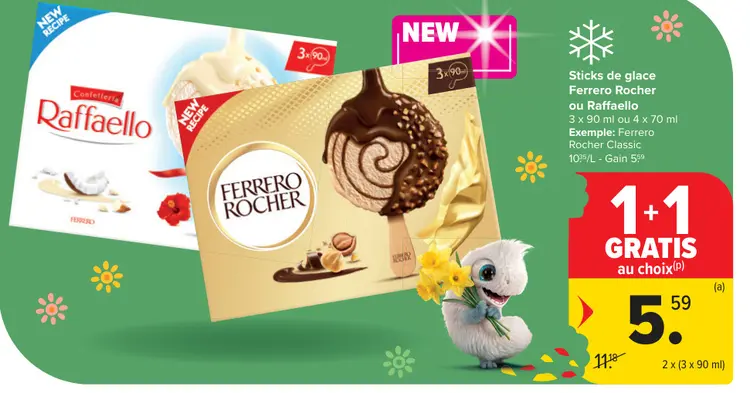 Offre: Sticks de glace Ferrero Rocher ou Raffaello