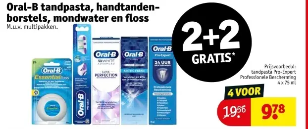 Aanbieding: Oral-B tandpasta, handtandenborstels, mondwater en floss