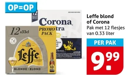 Aanbieding: Leffe blond of Corona