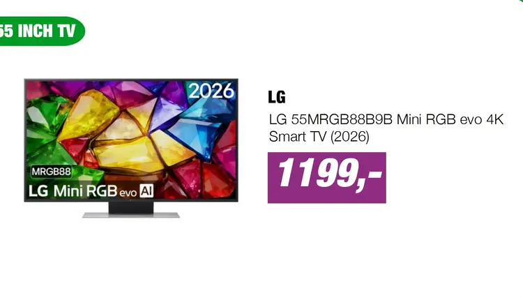 Aanbieding: LG 55MRGB88B9B Mini RGB evo 4K Smart TV (2026)