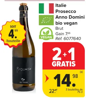 Offre: Prosecco Anno Domini bio vegan Brut