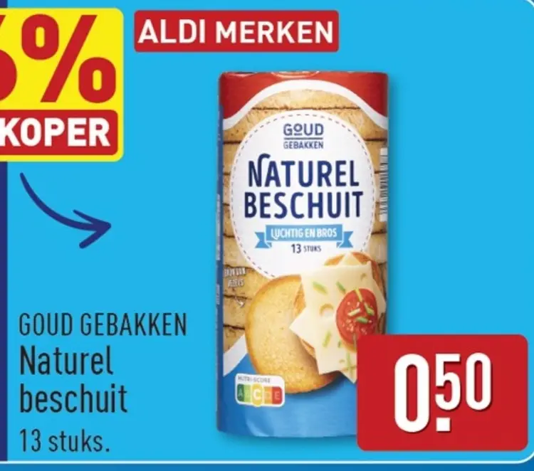 Aanbieding: Goud Gebakken Naturel beschuit