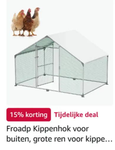 Promotie: Kippenhok voor buiten, grote ren voor kippen