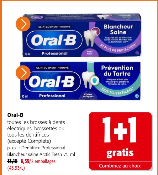 Offre: Oral-B Professional Prévention du Tartre