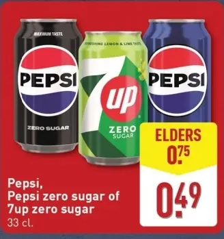 Aanbieding: Pepsi, Pepsi zero sugar of 7up zero sugar