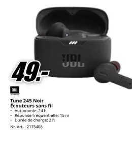 Offre: Tune 245 Noir Écouteurs sans fil