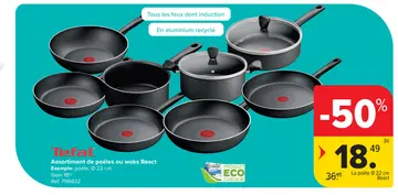 Offre: Assortiment de poêles ou woks React