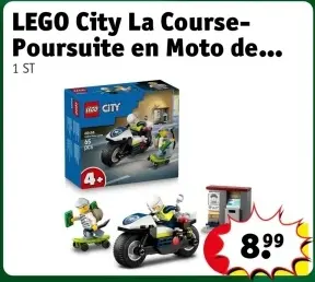 Offre: LEGO City La Course-Poursuite en Moto de Police 60455