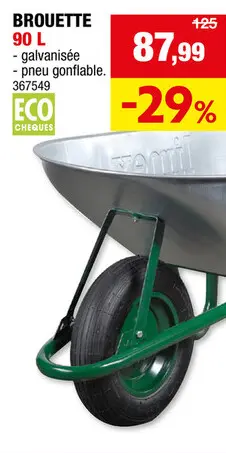 Offre: Altrad Brouette 90l gris