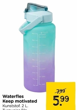 Aanbieding: waterfles - lila - 2 liter