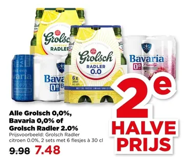 Aanbieding: Alle Grolsch 0,0%, Bavaria 0,0% of Grolsch Radler 2.0%