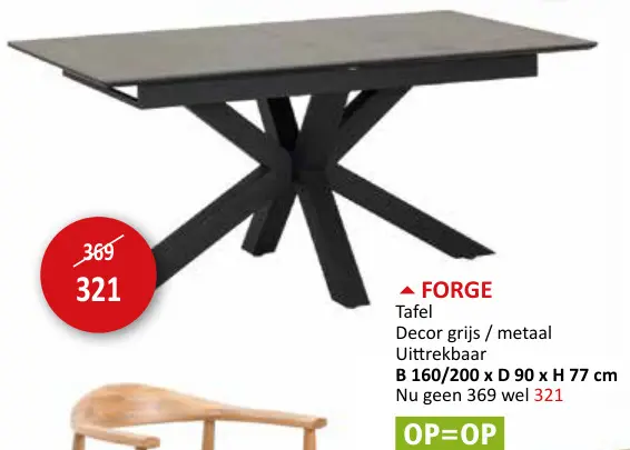 Aanbieding: Forge Tafel Decor grijs / metaal
