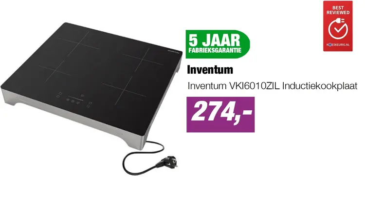 Aanbieding: Inventum VKI6010ZIL Inductiekookplaat