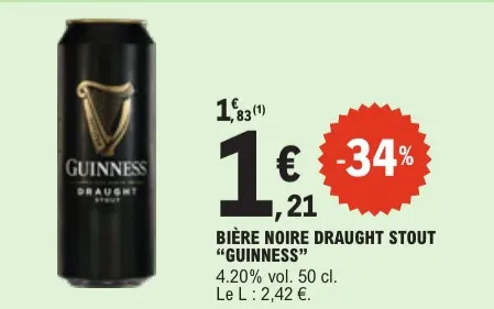 Promotie: Bière noire draught stout