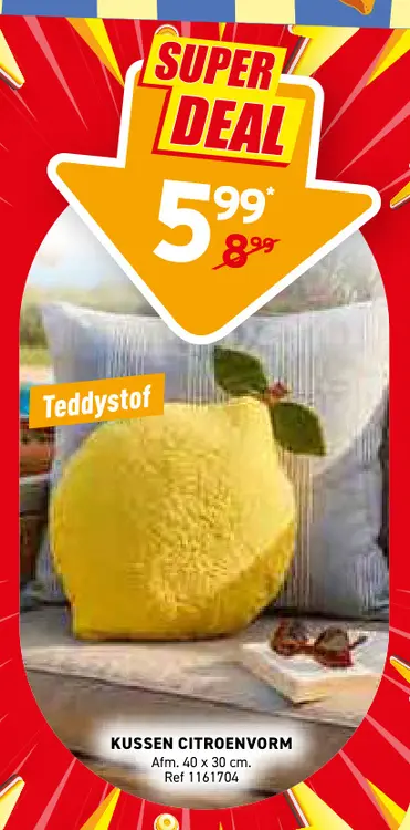 Promotie: Kussen citroenvorm