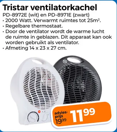 Aanbieding: Tristar ventilatorkachel