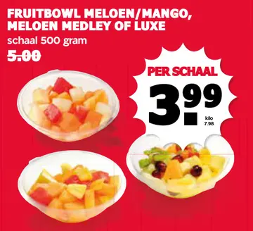 Aanbieding: Fruitbowl meloen/mango, meloen medley of luxe