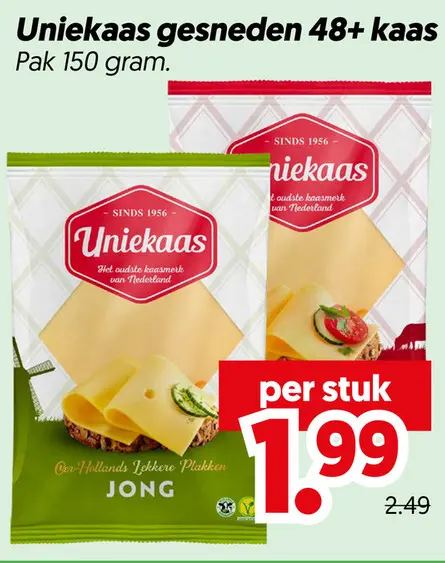 Aanbieding: Uniekaas gesneden 48+ kaas