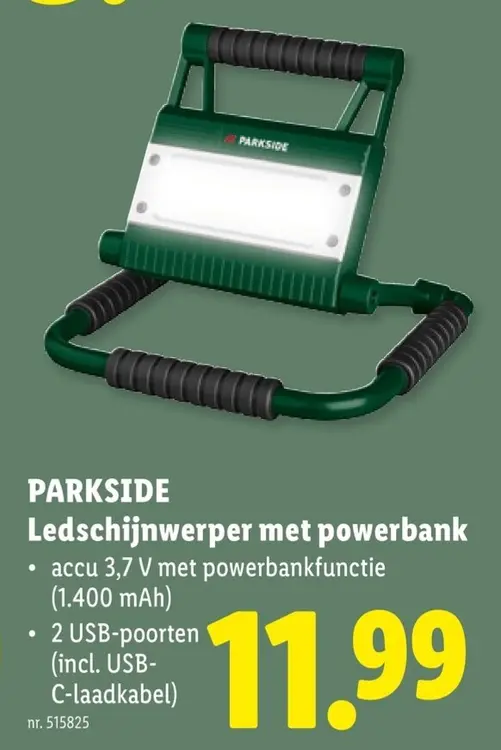 Promotie: Ledschijnwerper met powerbank