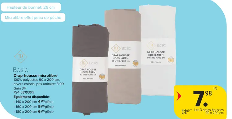 Offre: Drap-housse microfibre