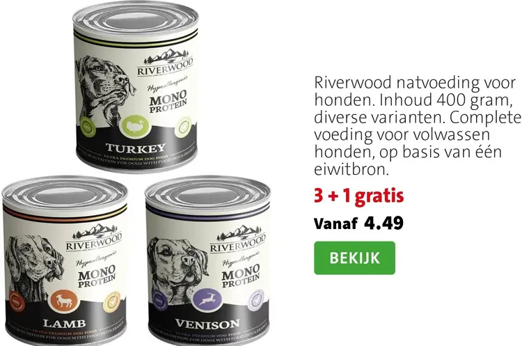 Aanbieding: Riverwood Natvoeding voor honden