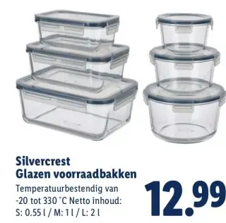 Aanbieding: Glazen voorraadbakken