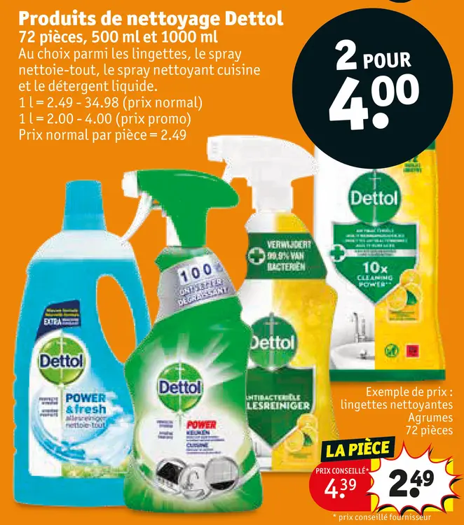 Offre: Produits de nettoyage Dettol