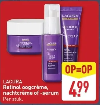 Aanbieding: Retinol oogcrème, nachtcrème of -serum