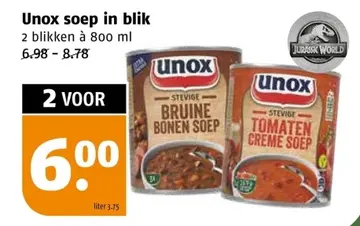 Aanbieding: Unox soep in blik
