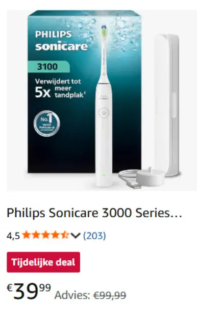 Promotie: Sonicare 3000 Series Elektrische Tandenborstel