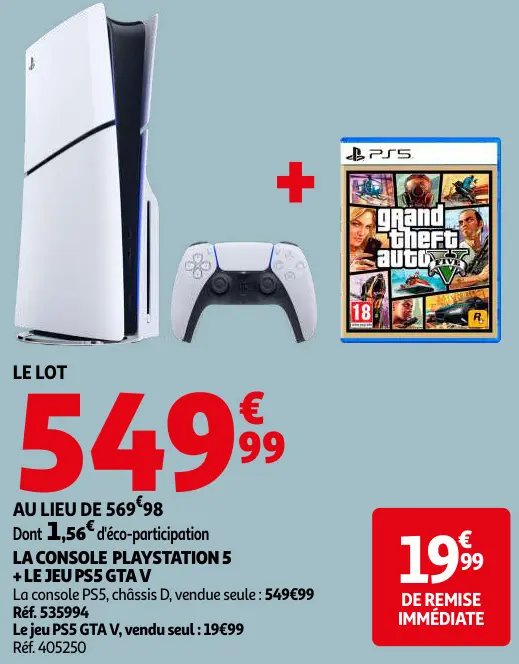 Promotie: Playstation 5 + le jeu ps5 gta v