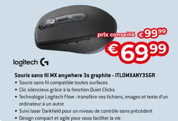 Offre: Souris sans fil MX anywhere 3s graphite - ITL