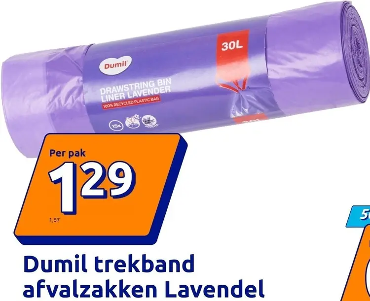 Promotie: Dumil Trekband afvalzakken Lavendel