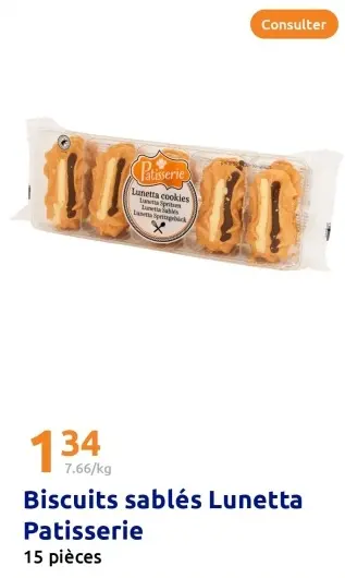 Offre: Biscuits sablés Lunetta Patisserie
