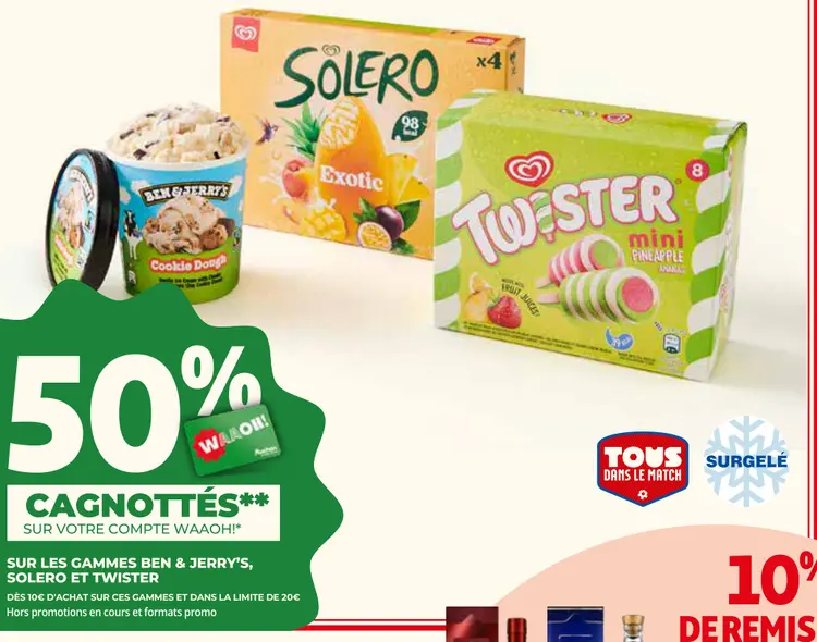 Promotie: Ben & Jerry's, Solero et Twister