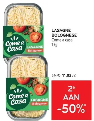 Promotie: Lasagne bolognese