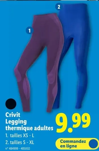 Offre: Legging thermique adultes