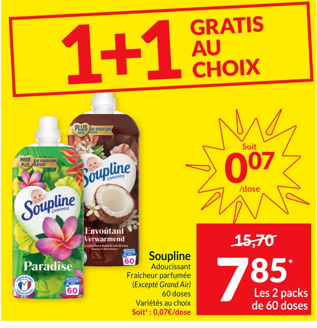 Offre: Soupline Adoucissant Fraîcheur parfumée