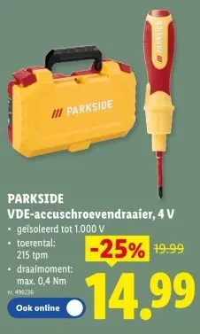 Promotie: VDE-accuschroevendraaier, 4 V