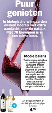 Aanbieding: AH Biologisch Merlot of AH Biologisch Pinot grigio