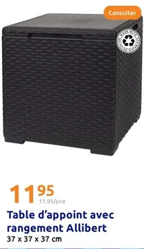 Offre: Table d’appoint avec rangement Allibert
