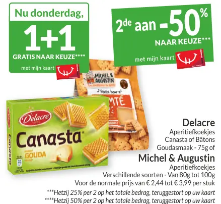 Promotie: Aperitiefkoekjes Canasta of Bâtons Goudasmaak
