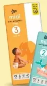 Aanbieding: Etos Luiers Midi Maat 3 6-10 kg Value Pack 58 stuks