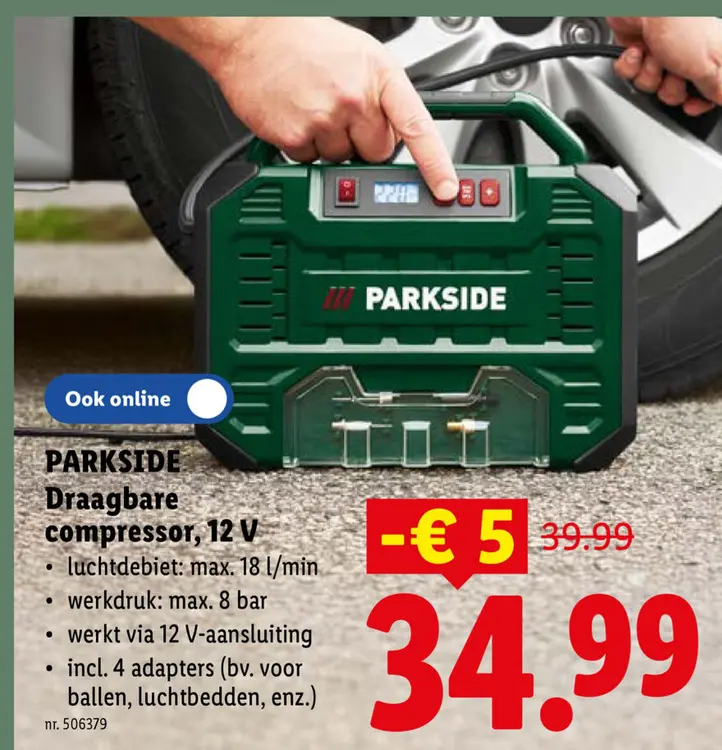 Promotie: Draagbare compressor, 12 V